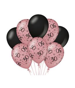 Paper Dreams ballonnen 30 jaar dames latex roze/zwart