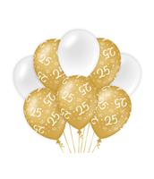 ballonnen 25 jaar dames latex goud/wit