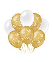 Paper Dreams ballonnen sweet 16 meisjes latex goud/wit