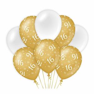 Paper Dreams ballonnen sweet 16 meisjes latex goud/wit