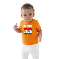 Bellatio Oranje t-shirt racing 33 coureur supporter / race supporter voor baby / peuter 54/60 (0-3 maanden) -