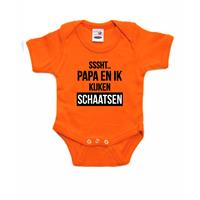 Bellatio Sssht kijken schaatsen baby rompertje oranje Holland / Nederland / EK / WK supporter -