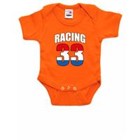 Bellatio Oranje baby romper racing 33 met race auto coureur supporter / race supporter voor babys -