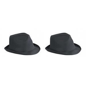Myrtle Beach 2x stuks trilby feesthoedje wit voor volwassenen