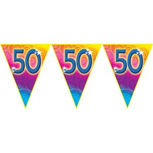 Verjaardag thema 50 jaar geworden feest vlaggenlijn van 5 meter -