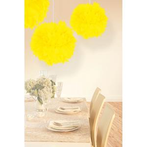 3x stuks decoratie pompom neon geel 30 cm -