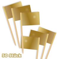 Dekopicker, Fähnchen, gold, 50 Stück