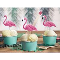 partydeco Tortenstecker, Cake Topper Aloha-Flamingos 15-23,5cm pink 6er Set