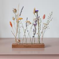 YourSurprise Droogbloemen in gepersonaliseerde houten houder met naam