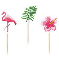 20x Flamingo print cocktailprikkers -