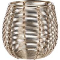 Bellatio Metalen design windlicht/kaarsenhouder goud 9.5 cm -