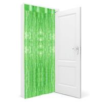 Funny Fashion 3x stuks folie deurgordijn groen metallic 200 x 100 cm -