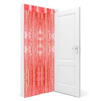 Funny Fashion 3x stuks folie deurgordijn rood metallic 200 x 100 cm -