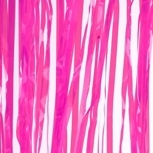 Funny Fashion 3x stuks folie deurgordijn roze metallic 200 x 100 cm -