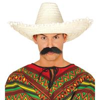 2x stuks naturel sombrero/Mexicaanse hoed 50 cm voor volwassenen