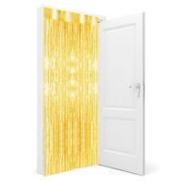 Funny Fashion 4x stuks folie deurgordijn goud metallic 200 x 100 cm -