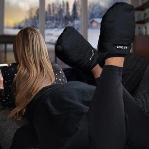 northix Hot Feet, Verwarmde Pantoffels - Zwart