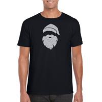 Bellatio Kerstman hoofd Kerst t-shirt zwart voor heren