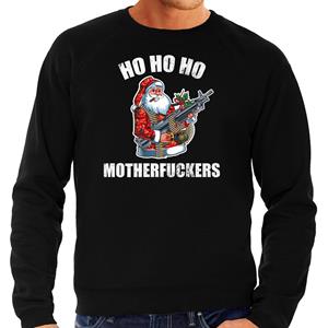 Bellatio Hohoho motherfuckers foute Kerstsweater / Kersttrui zwart voor heren