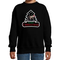 Bellatio Dieren kersttrui beer zwart kinderen - Foute beren kerstsweater 3-4 jaar (98/104) -