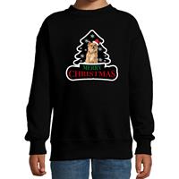 Bellatio Dieren kersttrui chihuahua zwart kinderen - Foute honden kerstsweater 9-11 jaar (134/146) -
