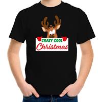 Bellatio Crazy cool Christmas Kerst t-shirt zwart voor kinderen
