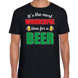 Bellatio Wonderful beer fout Kerst bier t-shirt zwart voor heren