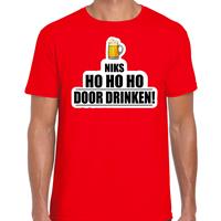 Bellatio Niks ho ho ho bier doordrinken foute Kerst t-shirt rood voor heren