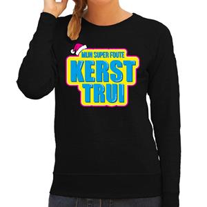 Bellatio Mijn super foute kersttrui foute Kerst sweater / trui zwart voor dames