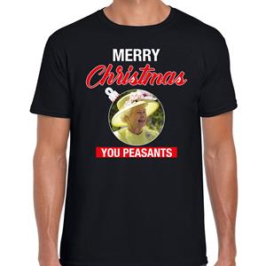 Bellatio Queen/koningin Merry Christmas peasants fout Kerstshirt zwart voor dames