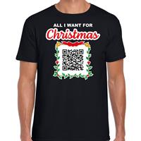 Bellatio Kerst QR code kerstshirt Een lekkere gast heren zwart - Fout gay kerst t-shirt -