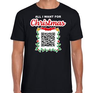 Bellatio Kerst QR code kerstshirt Een lekkere gast heren zwart - Fout gay kerst t-shirt -