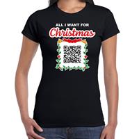 Bellatio Kerst QR code kerstshirt You naked/ Jij naakt dames zwart - Fout kerst t-shirt -
