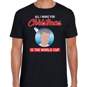 Bellatio Bondscoach Louis all I want for Christmas fout Kerstshirt zwart voor heren