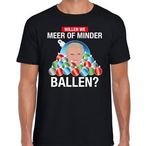 Bellatio Wilders Meer of minder ballen fout Kerstshirt zwart voor heren