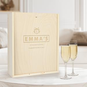 YourSurprise Champagnekist met twee flutes - gegraveerd deksel