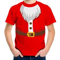 Bellatio Kerstman kostuum verkleed t-shirt rood voor kinderen