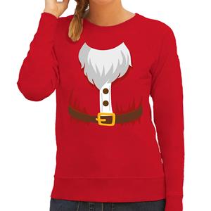 Bellatio Kerstman kostuum verkleed sweater / trui rood voor dames