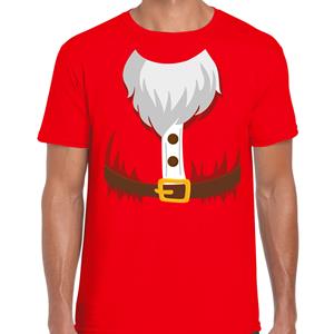 Bellatio Kerstman kostuum verkleed t-shirt rood voor heren