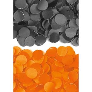 400 gram zwart en oranje papier snippers confetti mix set feest versiering -