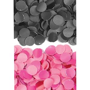 400 gram zwart en roze papier snippers confetti mix set feest versiering -