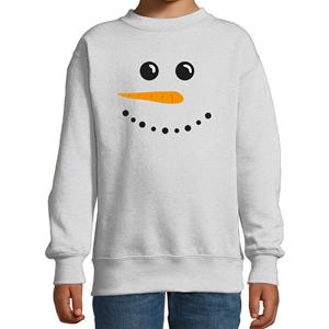 Bellatio Sneeuwpop foute Kerstsweater / Kersttrui grijs voor kinderen