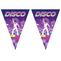 Bellatio 3x stuks disco thema vlaggetjes slingers/vlaggenlijnen paars van 5 meter -