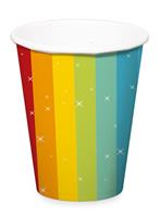 Bekers Rainbow Bday 250ml - 6 stuks