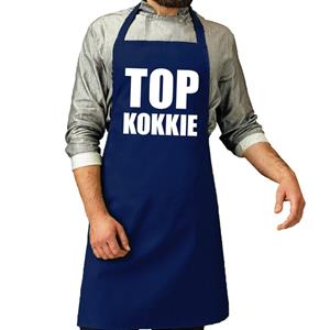 Bellatio Top kokkie barbeque schort / keukenschort kobalt voor heren