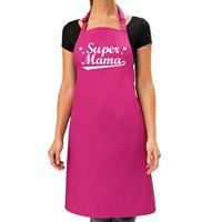 Super mama cadeau bbq/keuken schort roze dames -