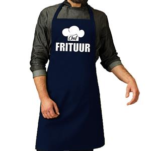 Bellatio Chef frituur schort / keukenschort navy heren -