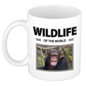 Bellatio Chimpansee aap mok met dieren foto wildlife of the world -