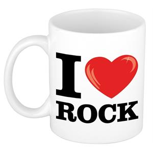 Bellatio I Love Rock beker/ mok 300 ml -