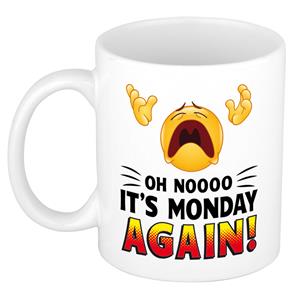 Bellatio Oh no its Monday again kado mok / beker wit - cadeau collega -